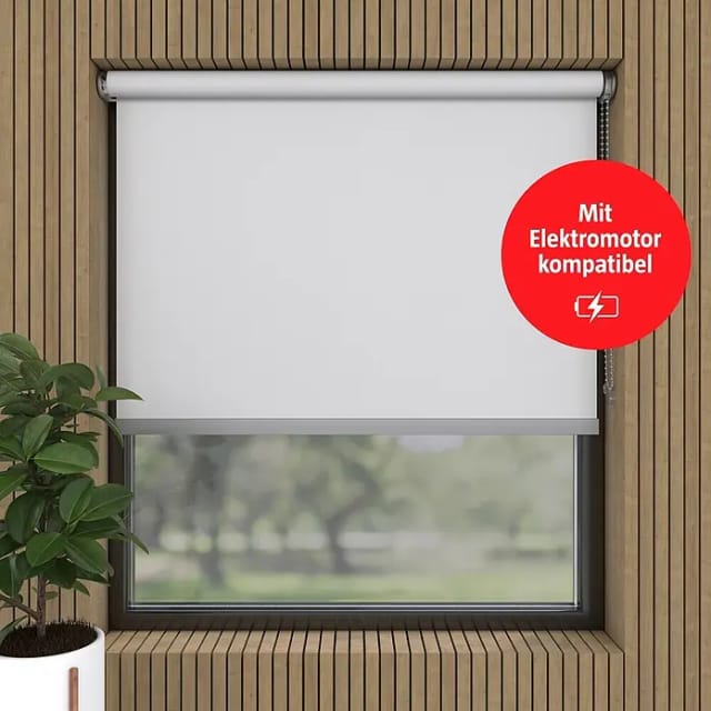 Verdunkelungsrollo Luxus (B x H: 130 x 190 cm, Weiß)