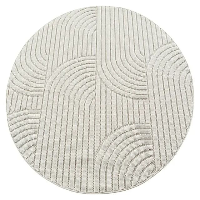 Flachgewebeteppich Helix 2201 (Creme, Durchmesser: 80 cm, 100 % Polyester)