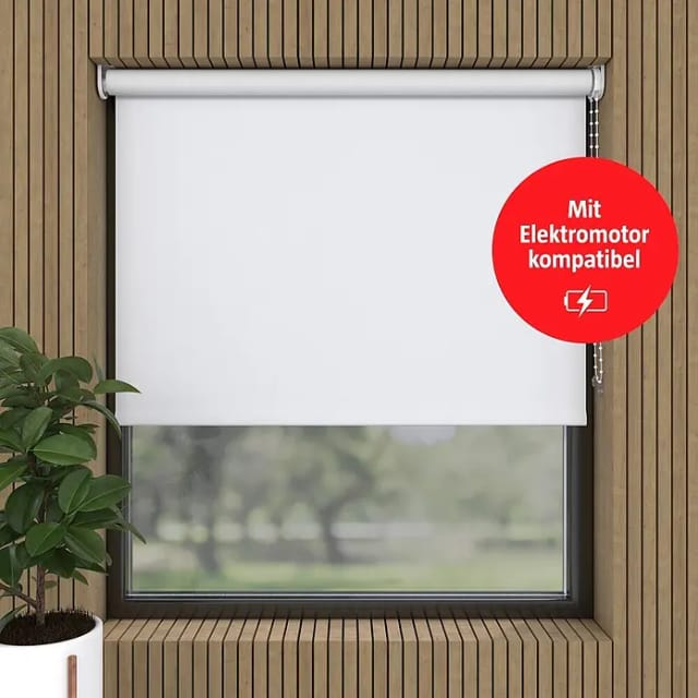 Verdunkelungsrollo (B x H: 150 x 190 cm, Weiß, 100 % Polyester)