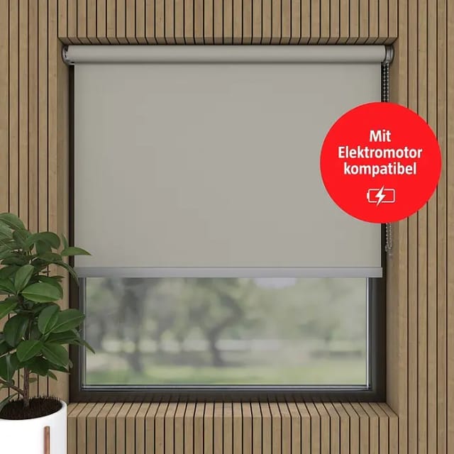 Verdunkelungsrollo Luxus (B x H: 210 x 190 cm, Hellgrau)