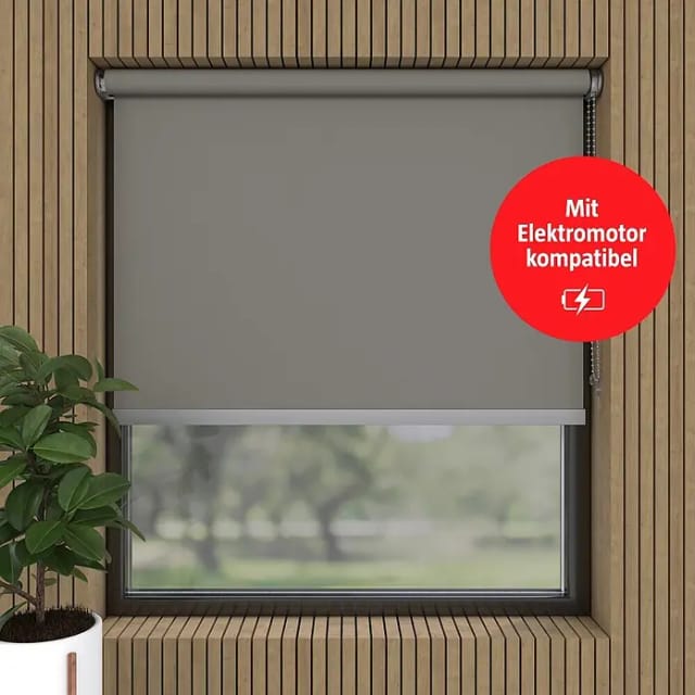 Verdunkelungsrollo Luxus (B x H: 70 x 190 cm, Grau)