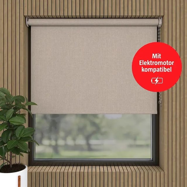 Verdunkelungsrollo Struktur (B x H: 130 x 190 cm, Hellbeige)