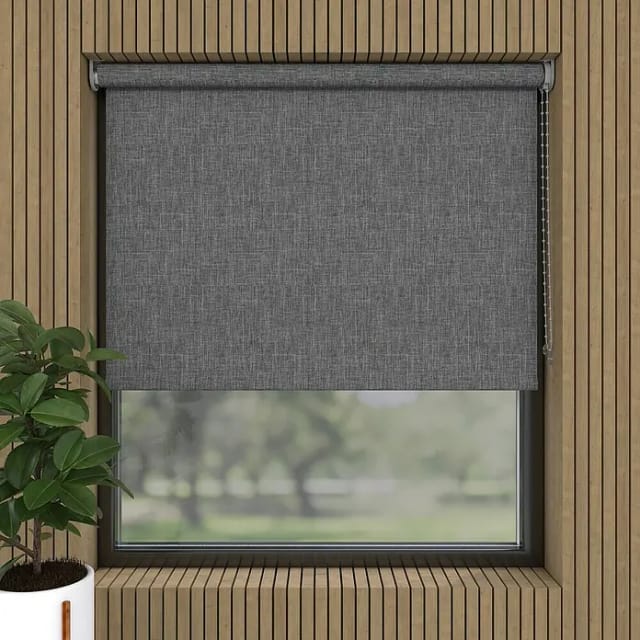 Verdunkelungsrollo Struktur (B x H: 40 x 190 cm, Dunkelgrau)