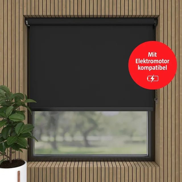 Verdunkelungsrollo Luxus (B x H: 200 x 190 cm, Schwarz)