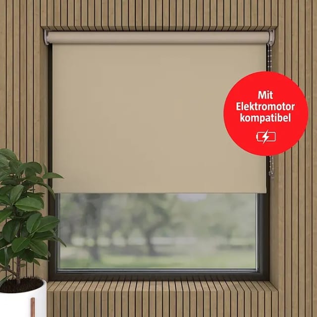 Verdunkelungsrollo (B x H: 80 x 190 cm, Sand, 100 % Polyester)