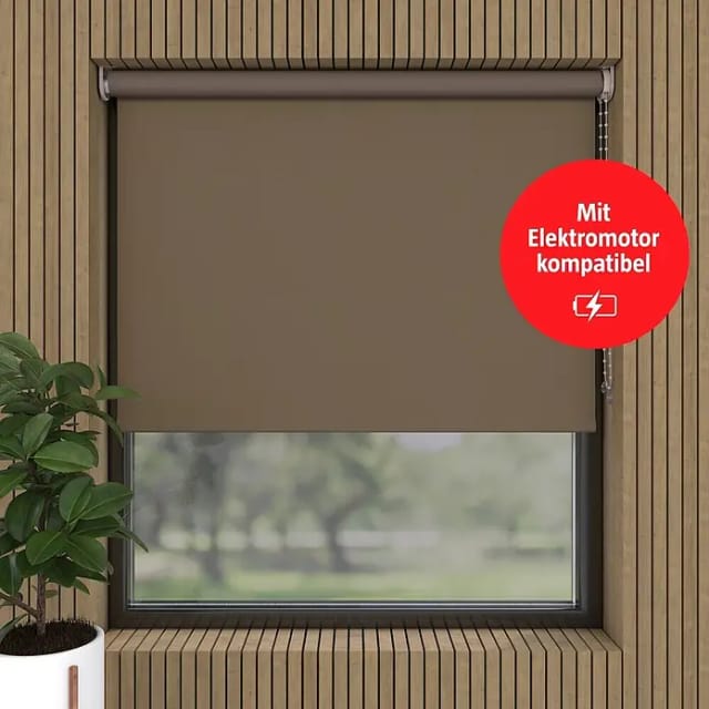 Verdunkelungsrollo (B x H: 115 x 190 cm, Dunkeltaupe, 100 % Polyester)