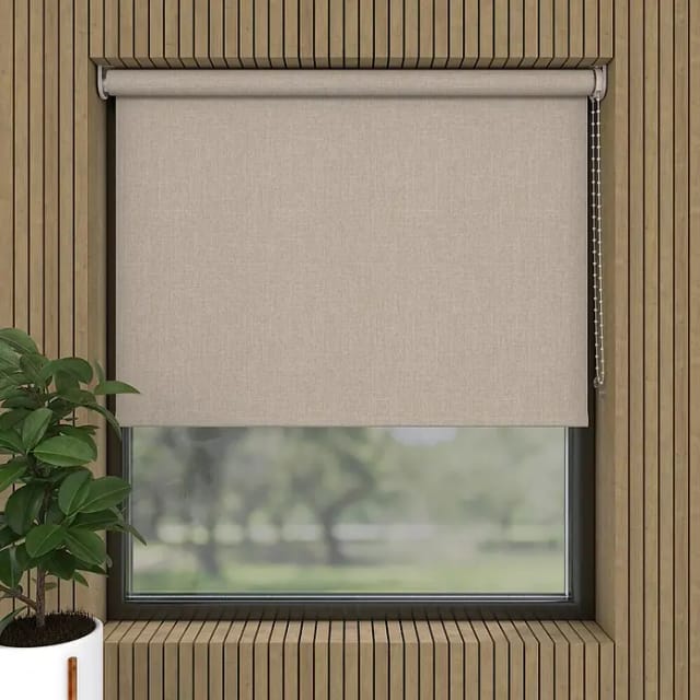 Verdunkelungsrollo Struktur (B x H: 40 x 190 cm, Hellbeige)