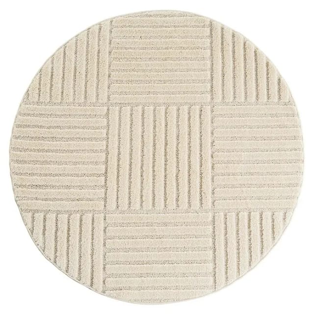 Kurzflorteppich Art 1123 (Creme, Durchmesser: 160 cm, 100 % Polypropylen)