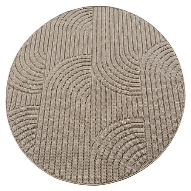 Flachgewebeteppich Helix 2201 (Beige, Durchmesser: 200 cm, 100 % Polyester)