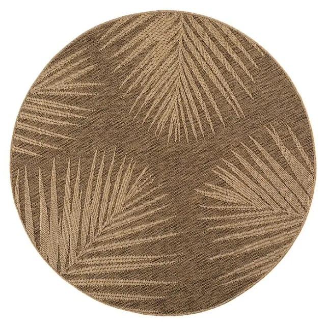 Outdoor-Teppich Timber 1403 (Braun, Durchmesser: 120 cm, 100 % Polypropylen)