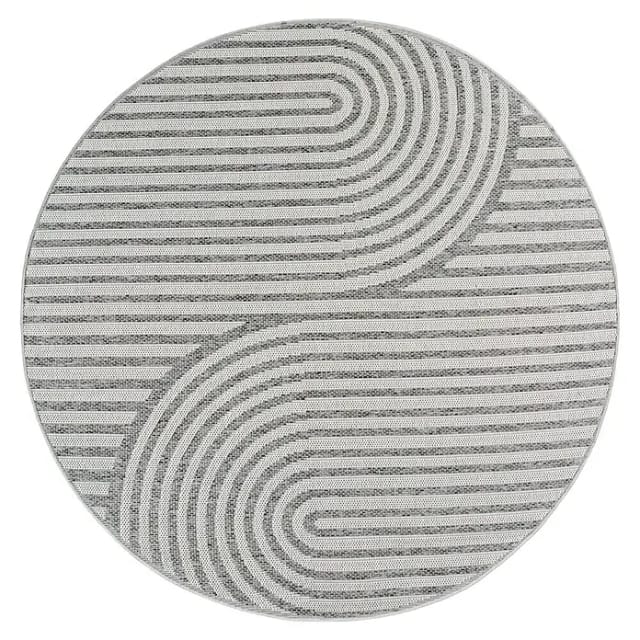 Outdoor-Teppich Desert 1301 (Grau, Durchmesser: 80 cm, 100 % Polypropylen)