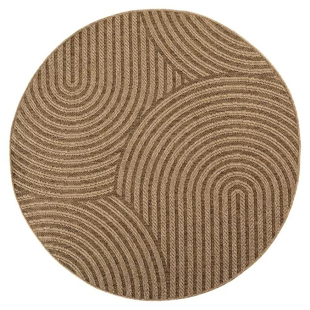 Outdoor-Teppich Timber 1401 (Beige, Durchmesser: 160 cm, 100 % Polypropylen)