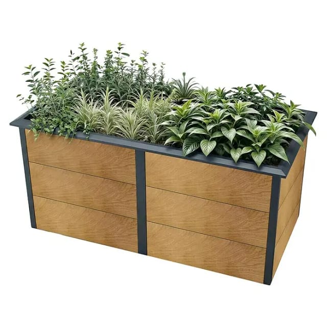 Metzler Hochbeet (206 x 106 x 77 cm, Stahl, Anthrazit/Braun)
