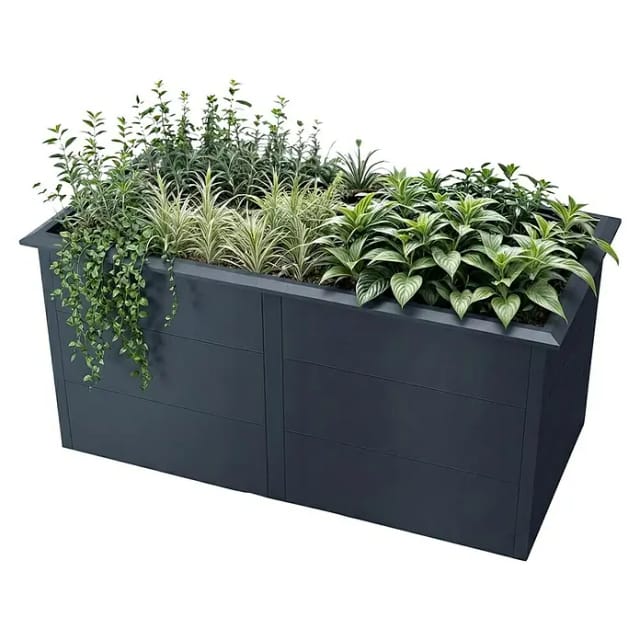 Metzler Hochbeet (206 x 106 x 77 cm, Stahl, Anthrazit)