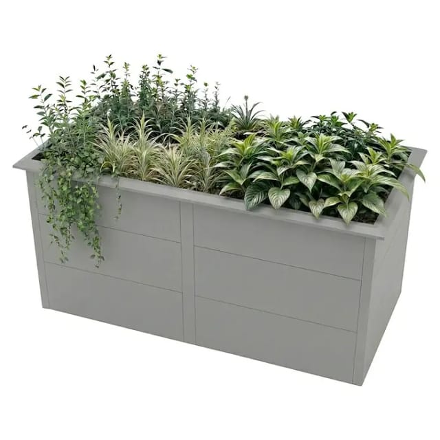 Metzler Hochbeet (206 x 106 x 77 cm, Stahl, Grau)
