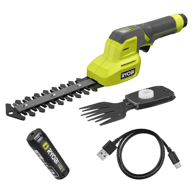 Ryobi ONE+ Akku-Gras- & Strauchschere RY4CGSA-120 (Li-Ionen, 1 Akku)