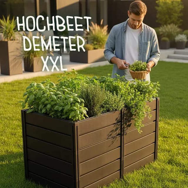 KHW Hochbeet Demeter XXL (158 x 82 x 92 cm, Kunststoff, Anthrazit)