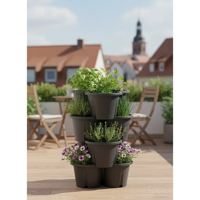 KHW Pflanzturm Demter (Ø x H: 43 x 66 cm, Anthrazit)