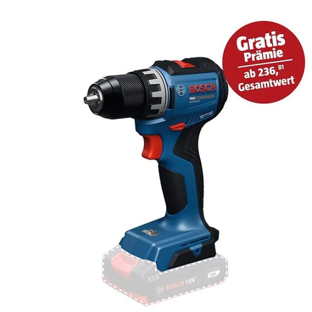 Bosch Professional AMPShare 18V Akku-Bohrschrauber GSR18V-52 (18 V, Ohne Akku, 70 Nm, Ohne Akku)