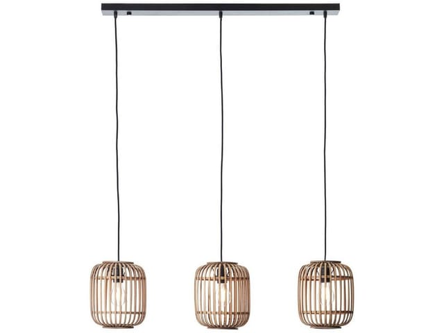 BRILLIANT Pendelleuchte »WOODROW«, 3-flammig, 60 W, BxHxT: 1050 x 1250 x 215 mm, IP 20 - braun