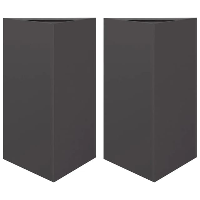 vidaXL Pflanzkübel 2 Stk Schwarz Dreieckig 50x43x75 cm Stahl 851172