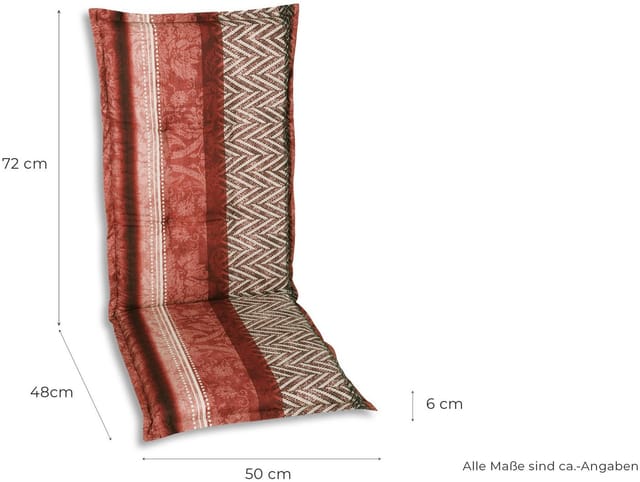 GO-DE Hochlehnerauflage, (Set, 6 St), 120x50 cm