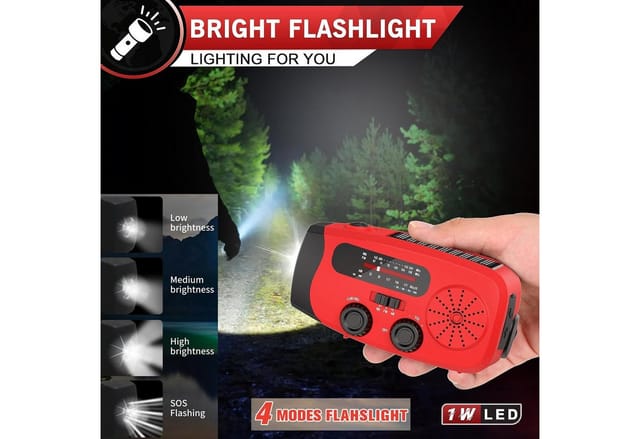 ibettertec Notfallradio, Solar Radio, Tragbares Radio, AM/FM/NOAA Kurbelradio Notfallradio (Led Taschenlampe, SOS-Alarm, handy ladefunktion, für Camping, Ourdoor)