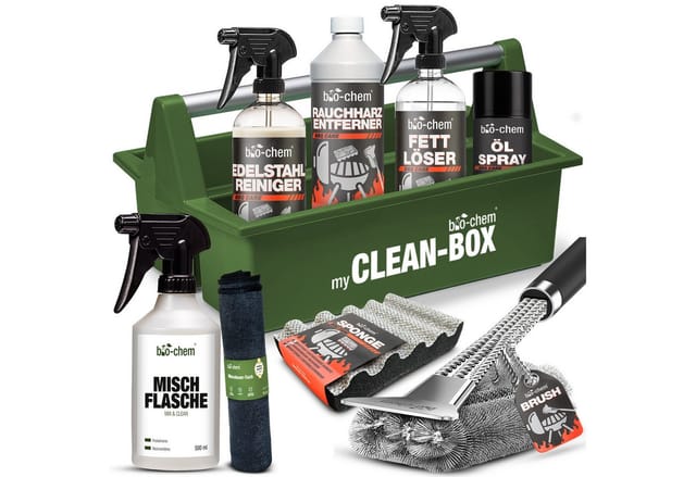 bio-chem Grillreiniger (Sparpaket, [- 4-teiliges Set mit Reinigern & Zubehör)
