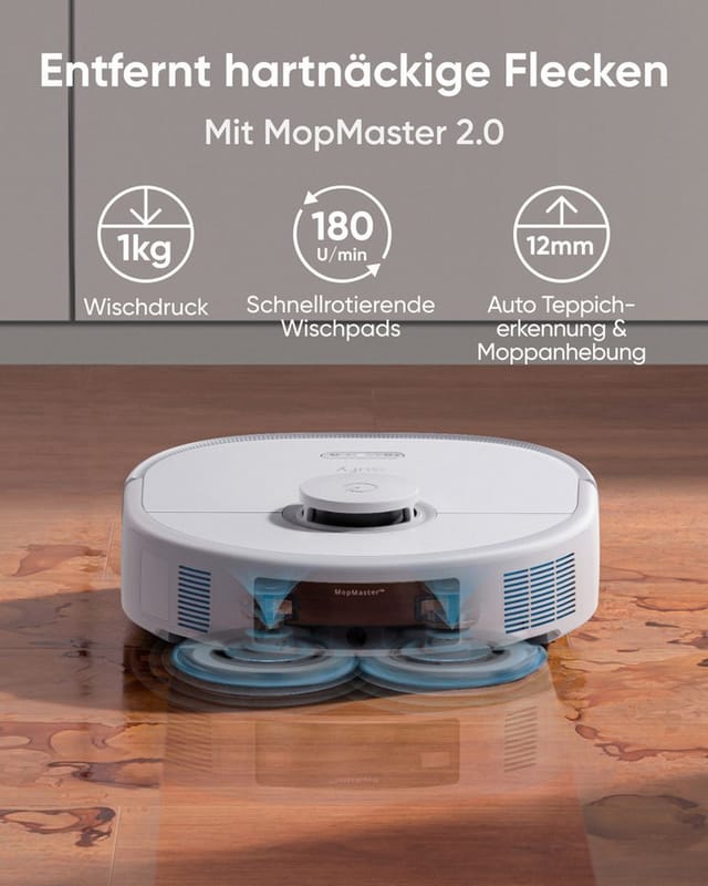 eufy Saugroboter X10 Pro Omni, ohne Beutel, App-Steuerbar, Hindernissensor, Rückkehr zur Station, Wischfunktion