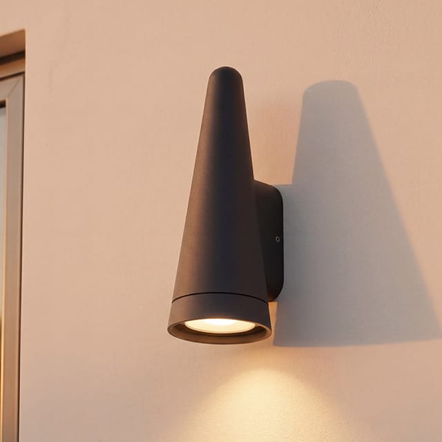 Außenlampe Anthrazit Gu10 Ip54 H: 22.1 Cm Downlight Wandleuchte Haus Fassade