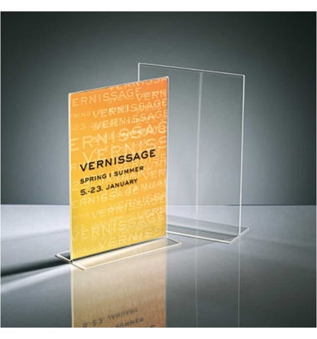 Tischaufsteller Gerade 21 X 30 X 8,5 Cm (b X H X T) Din A4 Beidseitig Verwendbar Beschriftungsschild Auswechselbar Acryl Glasklar