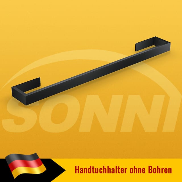 Handtuchhalter Toilettenpapierhalter Ohne Bohren Handtuchstange Schwarz Edelstahl 60cm - Sonni