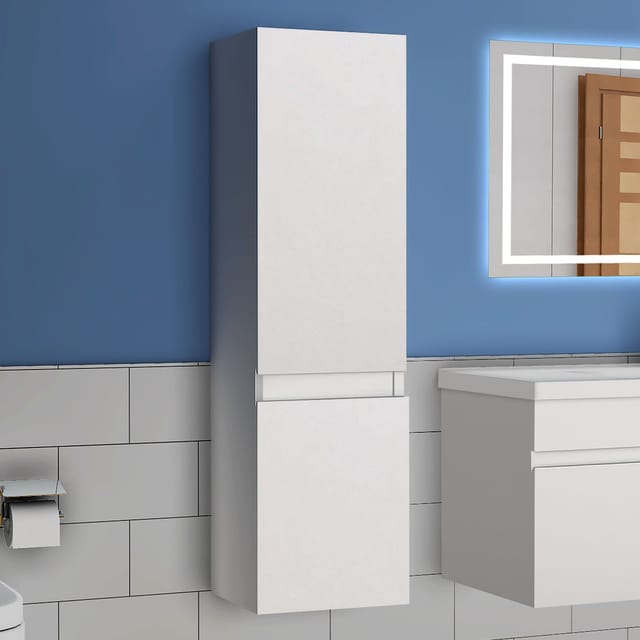 Hochschrank 130 Cm Hängeschrank Badschrank Badezimmer Schrank Weiß Matt