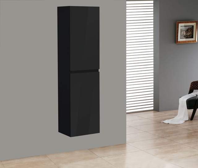 Badmöbel Seitenschrank Algo (hochglanz-schwarz)