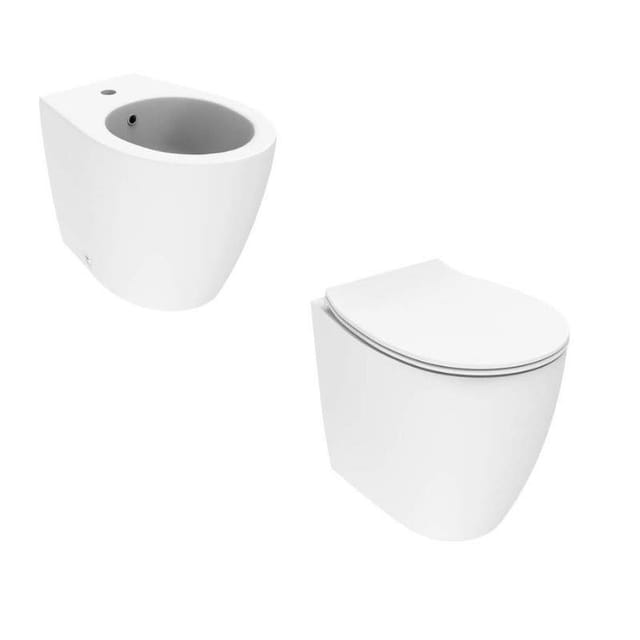 Paar 52 Cm Mattweiße Boden-sanitärarmaturen Ponsi Kite Kitkite1bo