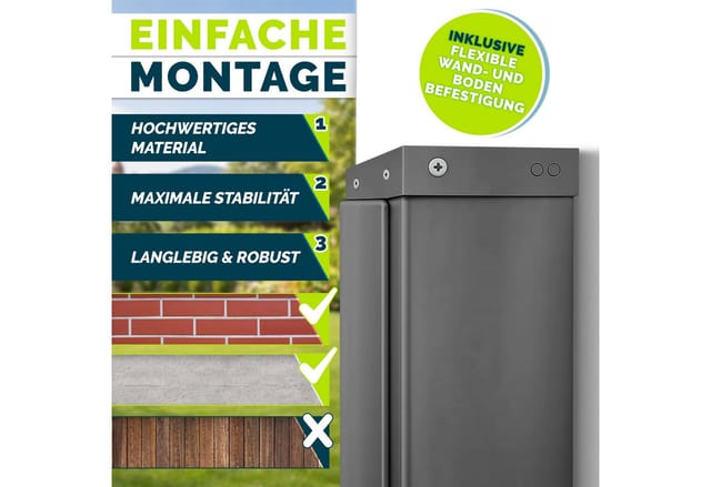 Seitenmarkise 160x350 Cm Anthrazit Ausziehbar & Blickdicht Sichtschutz Für Balkon, Garten & Terrasse Seitenrollo Mit Wandhalterung Sonnenschutz Aus Rostfreiem Stahl Markise Windschutz - Tillvex