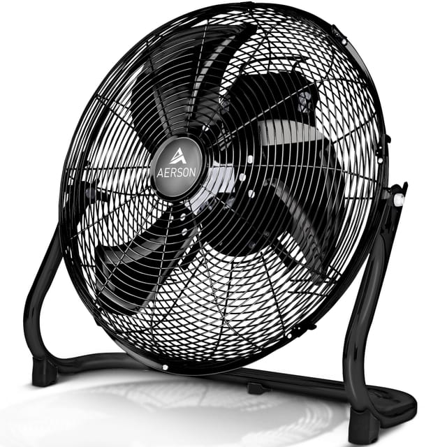 Aerson Bodenventilator 50cm Schwarz Windmaschine 120w Tischventilator Ventilator