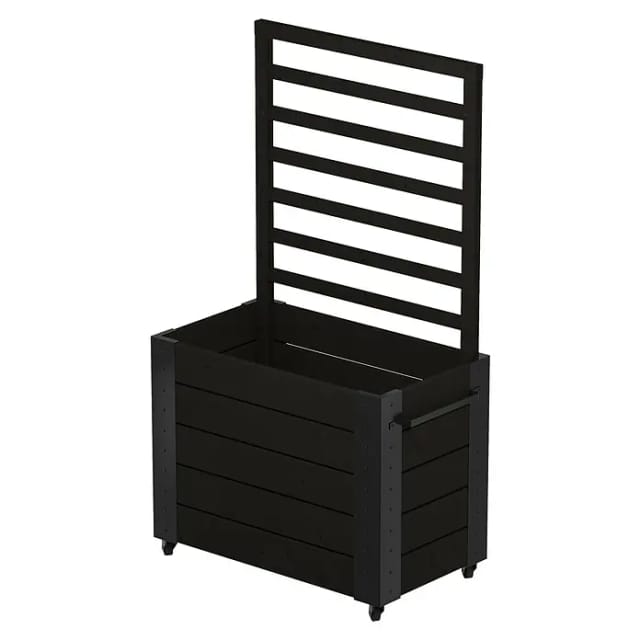 Plus Pflanzkasten Cubic mit Spalier (Außenmaß (L x B x H): 45 x 50 x 120 cm, Holz, Schwarz)