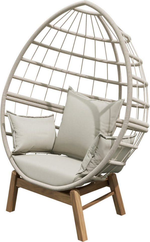 Primaster Loungesessel Stahl Salo inkl. Kissen beige