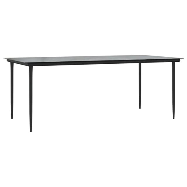 vidaXL Garten-Esstisch Schwarz 200x100x74 cm Stahl und Hartglas 319280