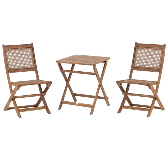Beliani Bistro Set PARAGGI Heller Holzfarbton