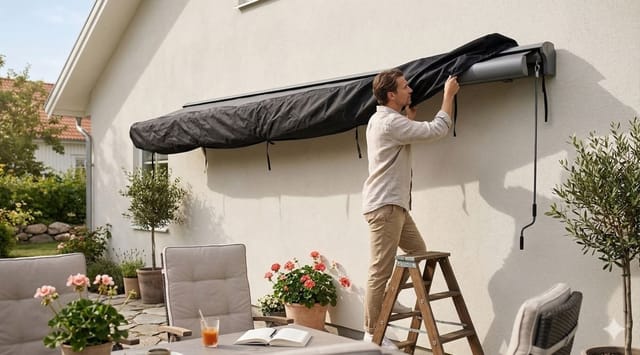 Jet-Line Abdeckplane in Schwarz für Gelenkarmmarkise 3 Meter