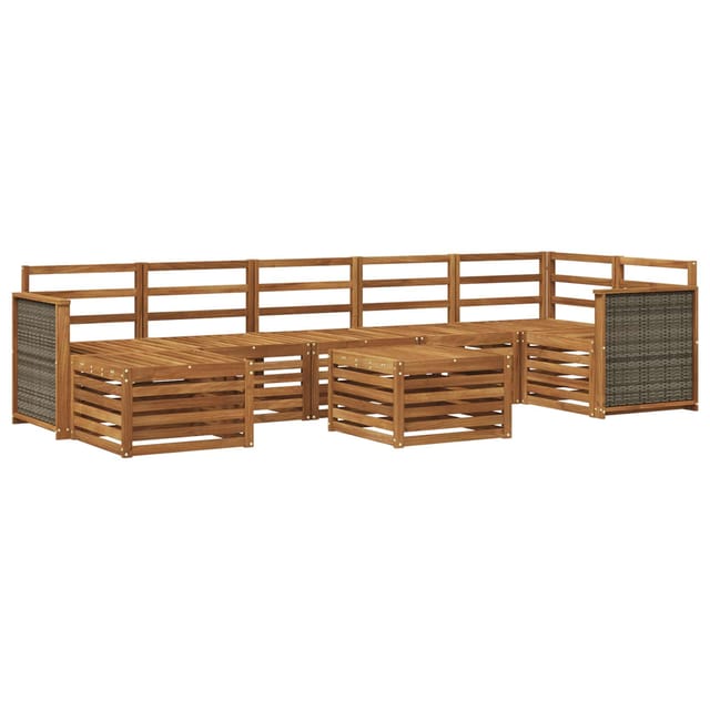 vidaXL Outdoor-Sofagarnitur 7 Stk Natur Massivholz Akazie 3384645