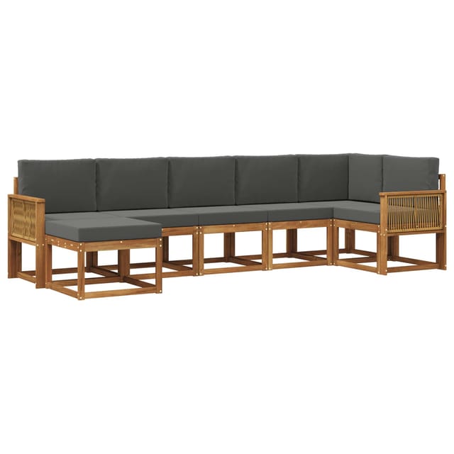 vidaXL Outdoor-Sofagarnitur 7 Stk Natur und Anthrazit Polyester 3385398