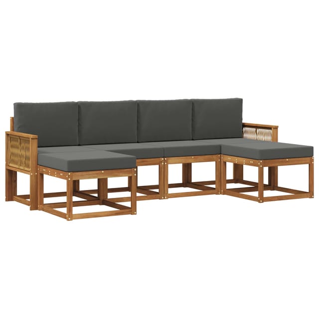 vidaXL Outdoor-Sofagarnitur 6 Stk Natur und Anthrazit Polyester 3385438