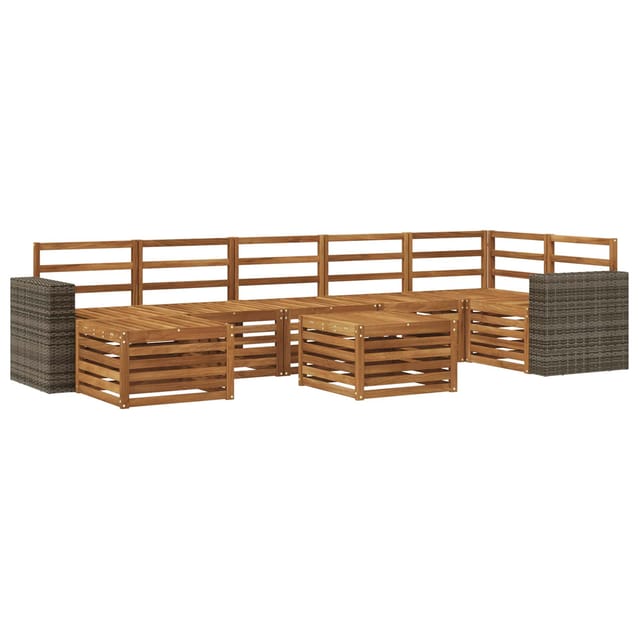 vidaXL Outdoor-Sofagarnitur 8 Stk Natur Massivholz Akazie 3384665