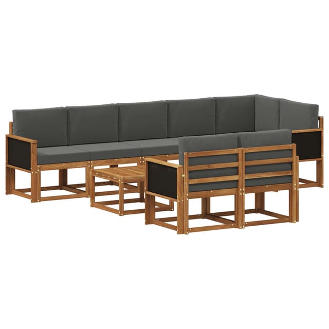 vidaXL Outdoor-Sofagarnitur 9 Stk Natur und Anthrazit Polyester 3385323