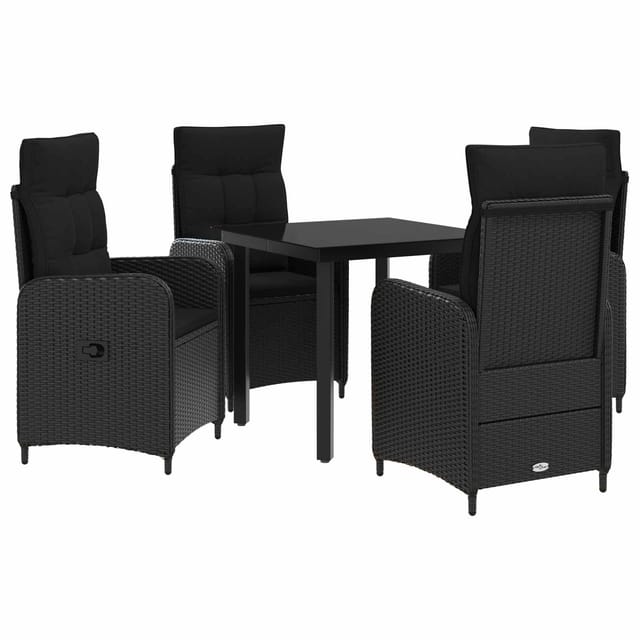 vidaXL Sofa-Tischset mit Kissen mit Kissen 5 Stk Schwarz 3422473