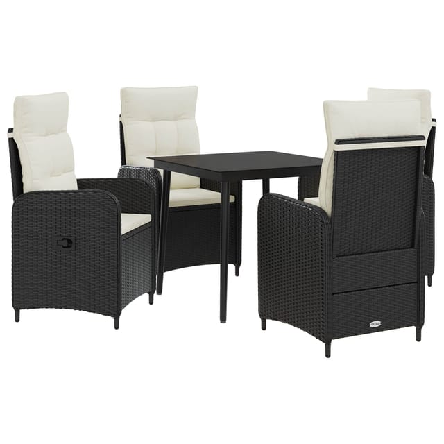vidaXL Sofa-Tischset mit Kissen mit Kissen 5 Stk Schwarz und Cremeweiß 3422451