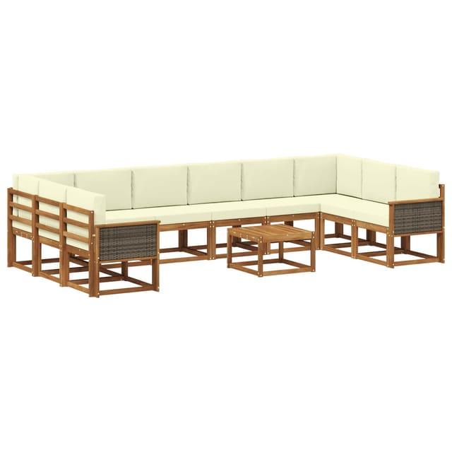 vidaXL Outdoor-Sofagarnitur mit Kissen 11 Stk Massivholz Akazie 3385586